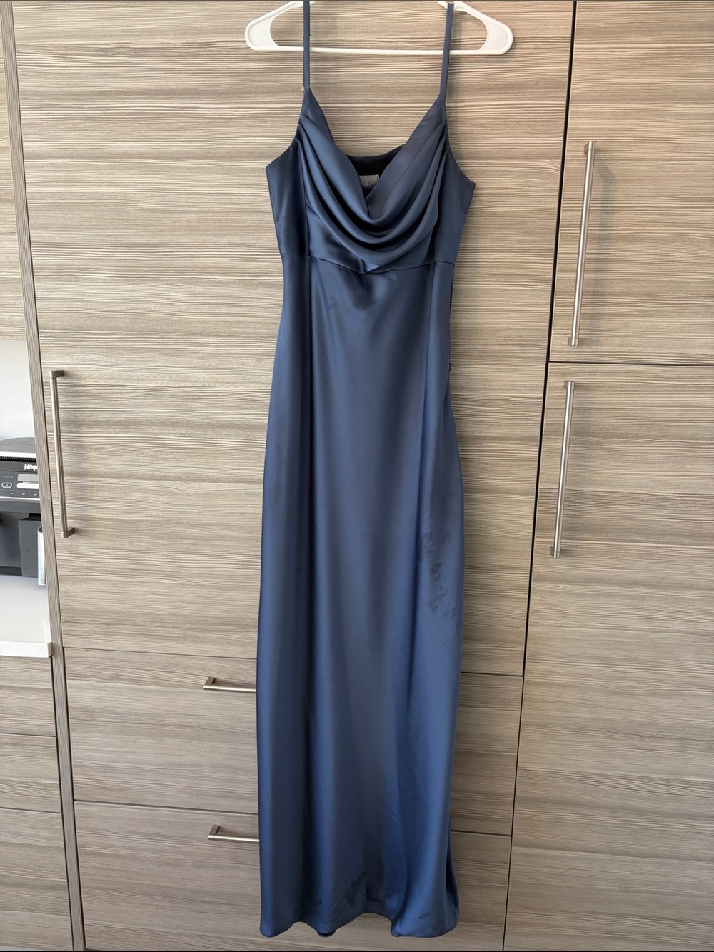 Revelry Skye Satin Dress - Size 10 Indie Blue Color
